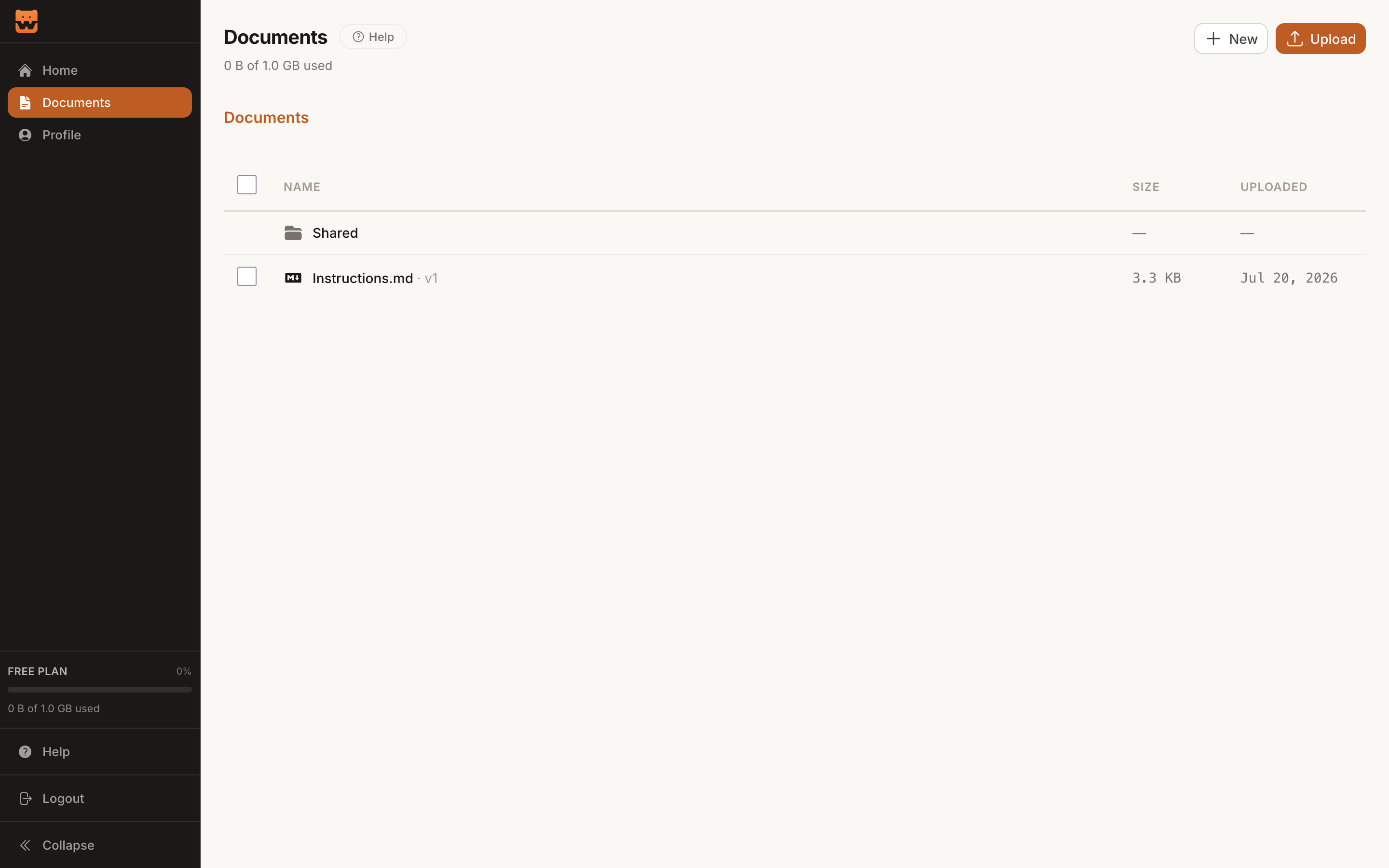 Workzo documents dashboard