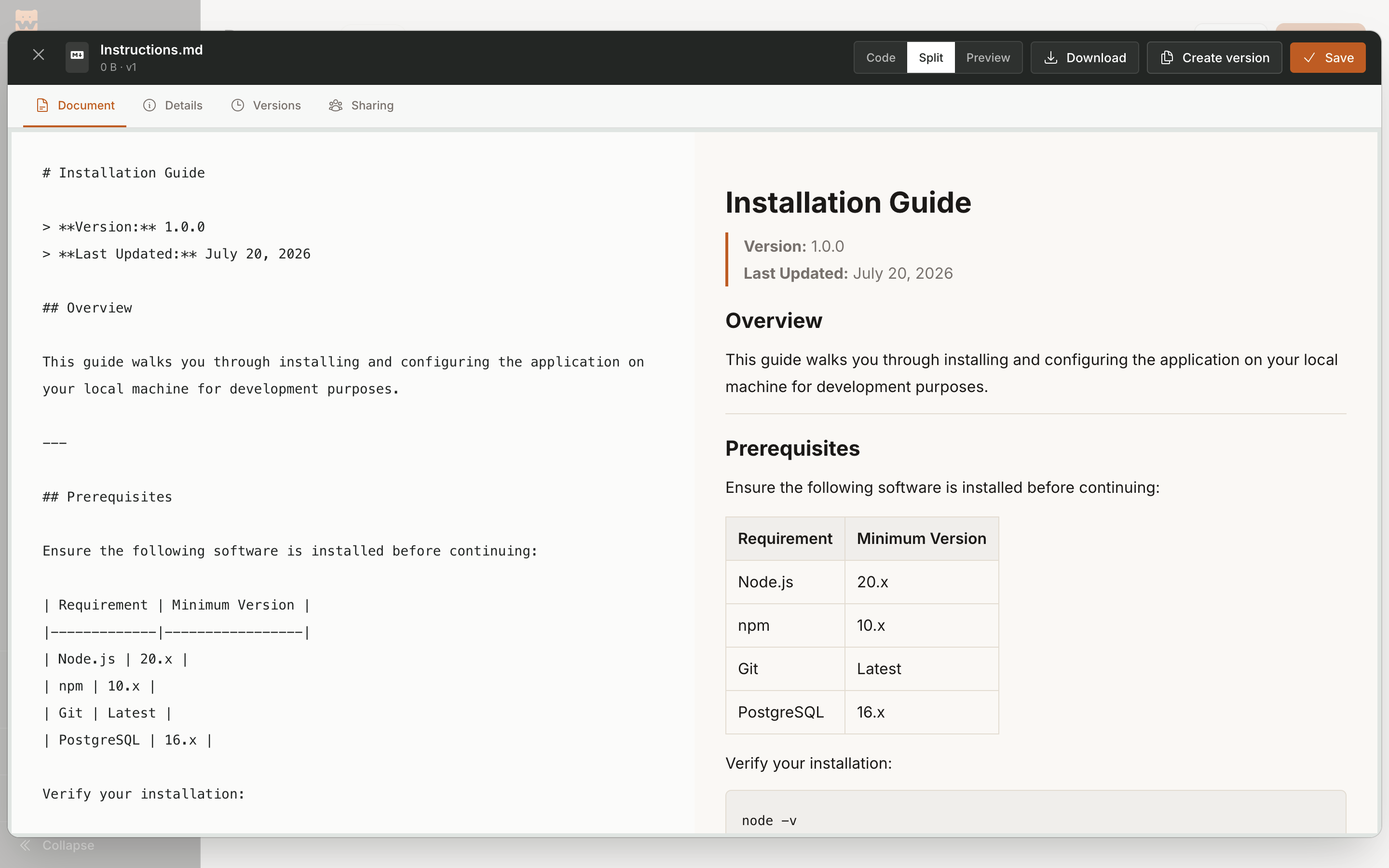 Workzo document editor